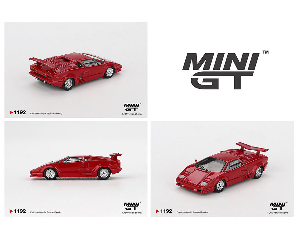 (PRE-ORDER) Mini GT 1:64 Lamborghini Countach 25th Anniversary – Red
