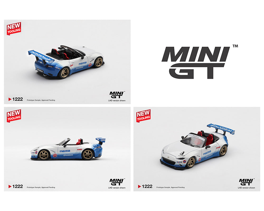 (PRE-ORDER) Mini GT 1:64 Mazda Miata MX-5 (ND) Pandem IMSA – White MGT01222-BL