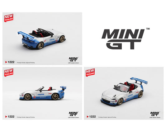 (PRE-ORDER) Mini GT 1:64 Mazda Miata MX-5 (ND) Pandem IMSA – White MGT01222-BL