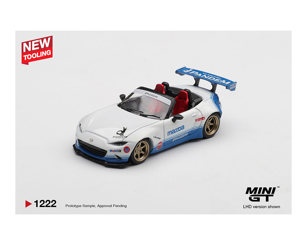 (PRE-ORDER) Mini GT 1:64 Mazda Miata MX-5 (ND) Pandem IMSA – White MGT01222-BL