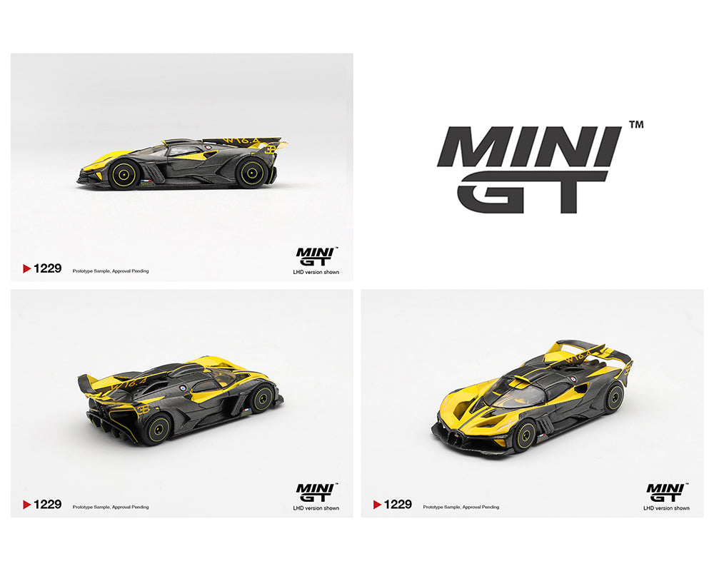 (PRE-ORDER) Mini GT 1:64 Bugatti Bolide – Yellow – Limited Edition MGT01229-BL