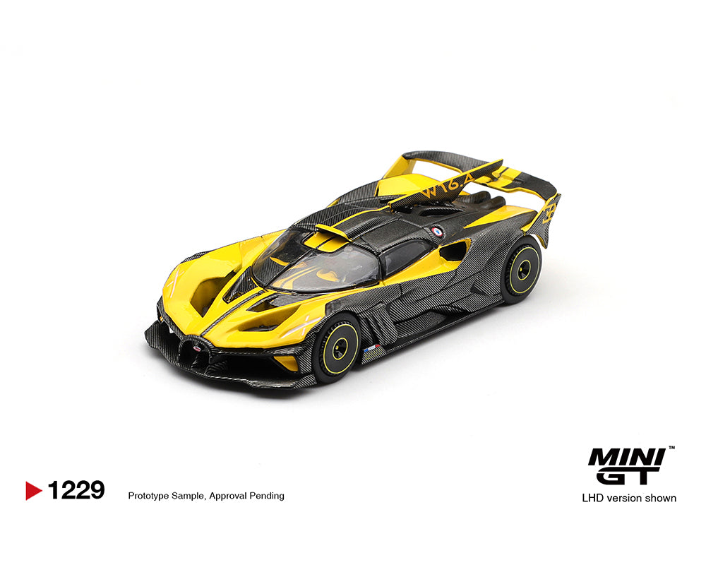 (PRE-ORDER) Mini GT 1:64 Bugatti Bolide – Yellow – Limited Edition MGT01229-BL