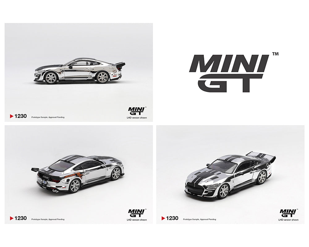 (PRE-ORDER) Mini GT 1:64 Shelby GT500 Dragon Snake Concept – Chrome Silver – Limited Edition MGT01230-BL