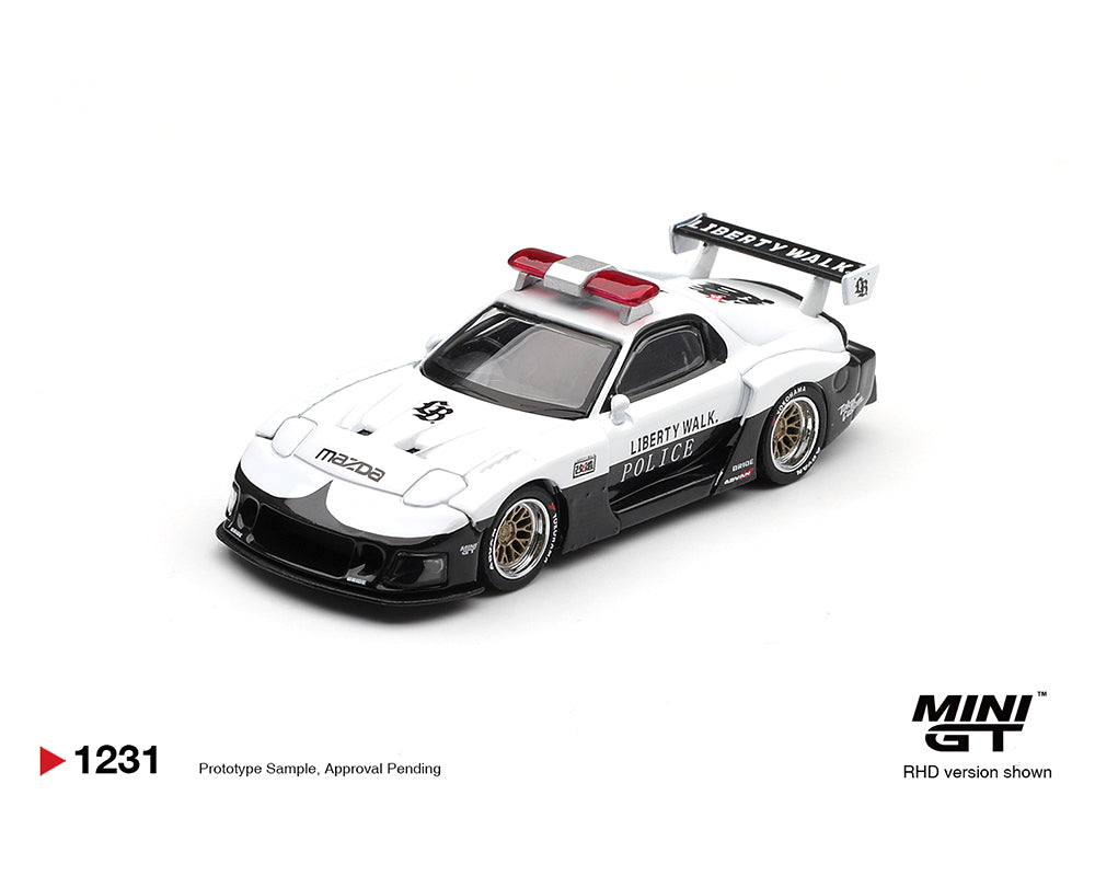 (PRE-ORDER) Mini GT 1:64 MAZDA RX-7 LB-Super Silhouette Police – White – Limited Edition MGT01231-BL