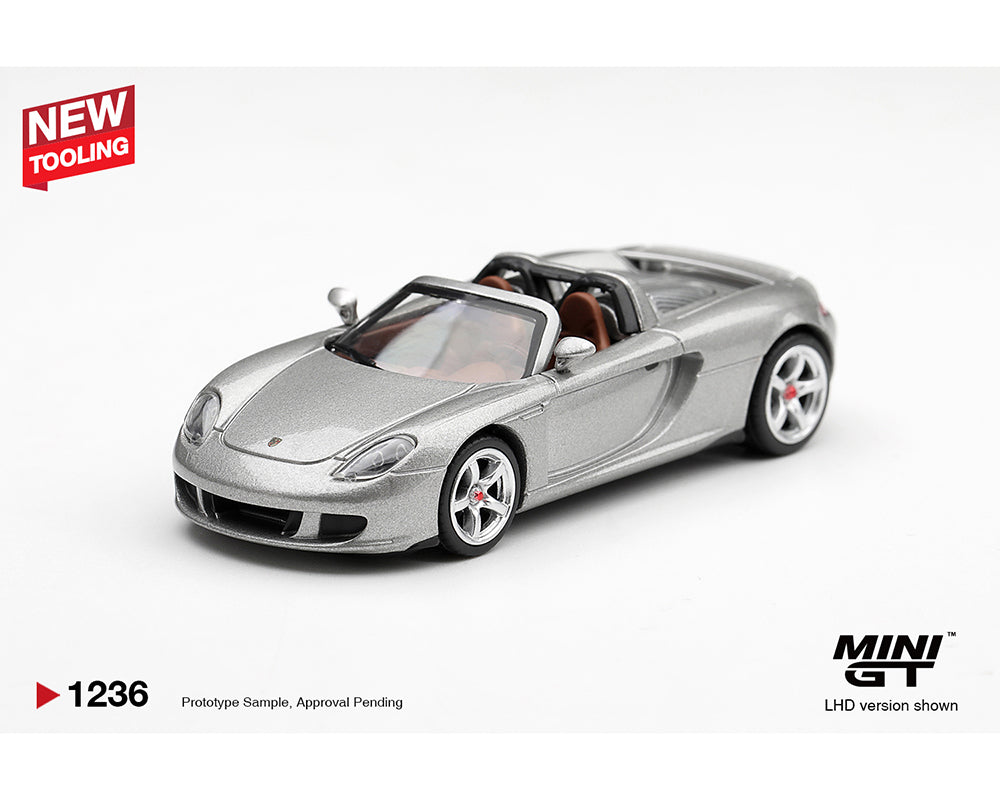 (PRE-ORDER) Mini GT 1:64 Porsche Carrera GT – Silver – Limited Edition MGT01236-BL