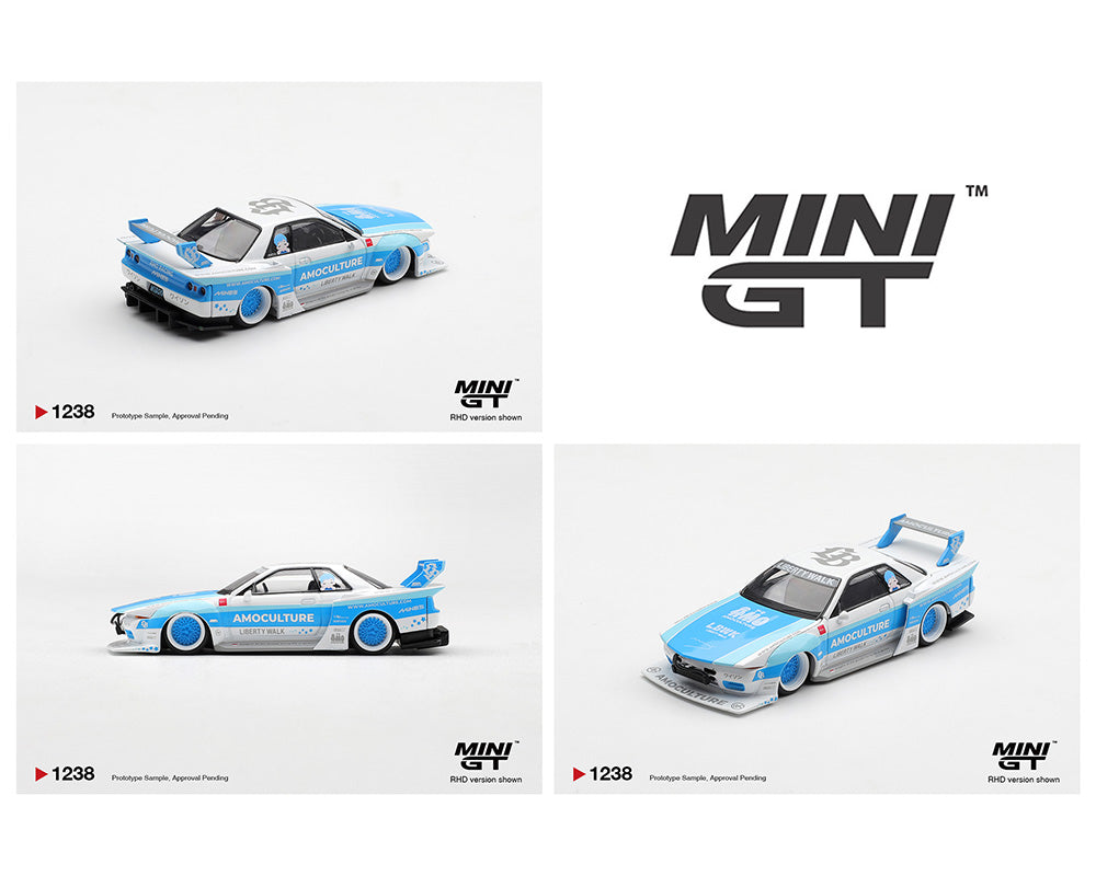 (PRE-ORDER) Mini GT 1:64 Nissan Skyline GT-R (R32) LBWK Kaido Works AMOCULTURE – Limited Edition MGT01238-BL