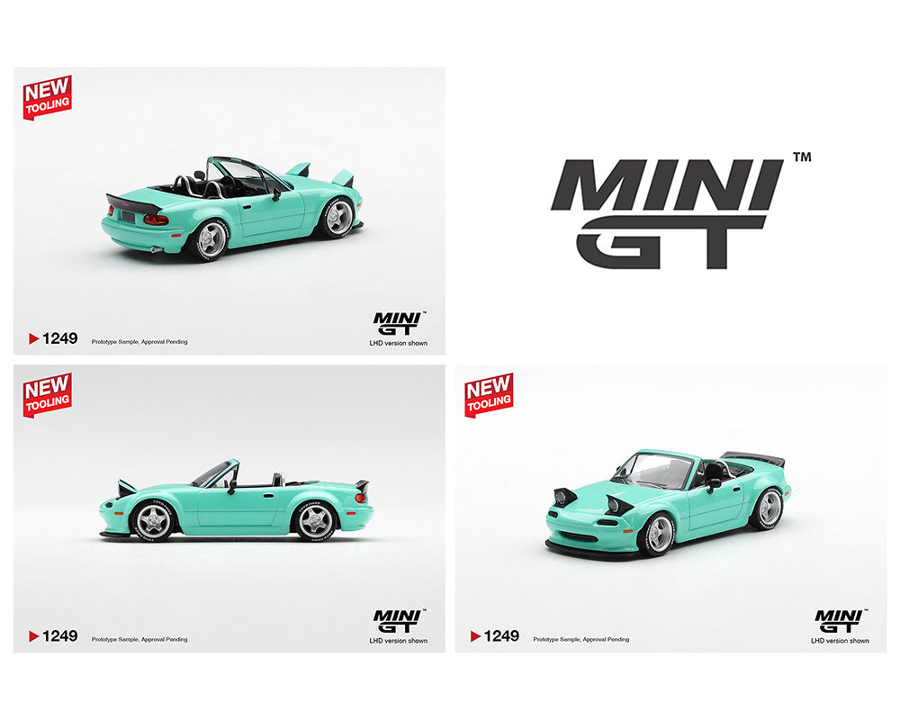 (PRE-ORDER) Mini GT 1:64 Mazda MX-5 (NA) Pandem – Mint Green – Limited Edition MGT01249-BL