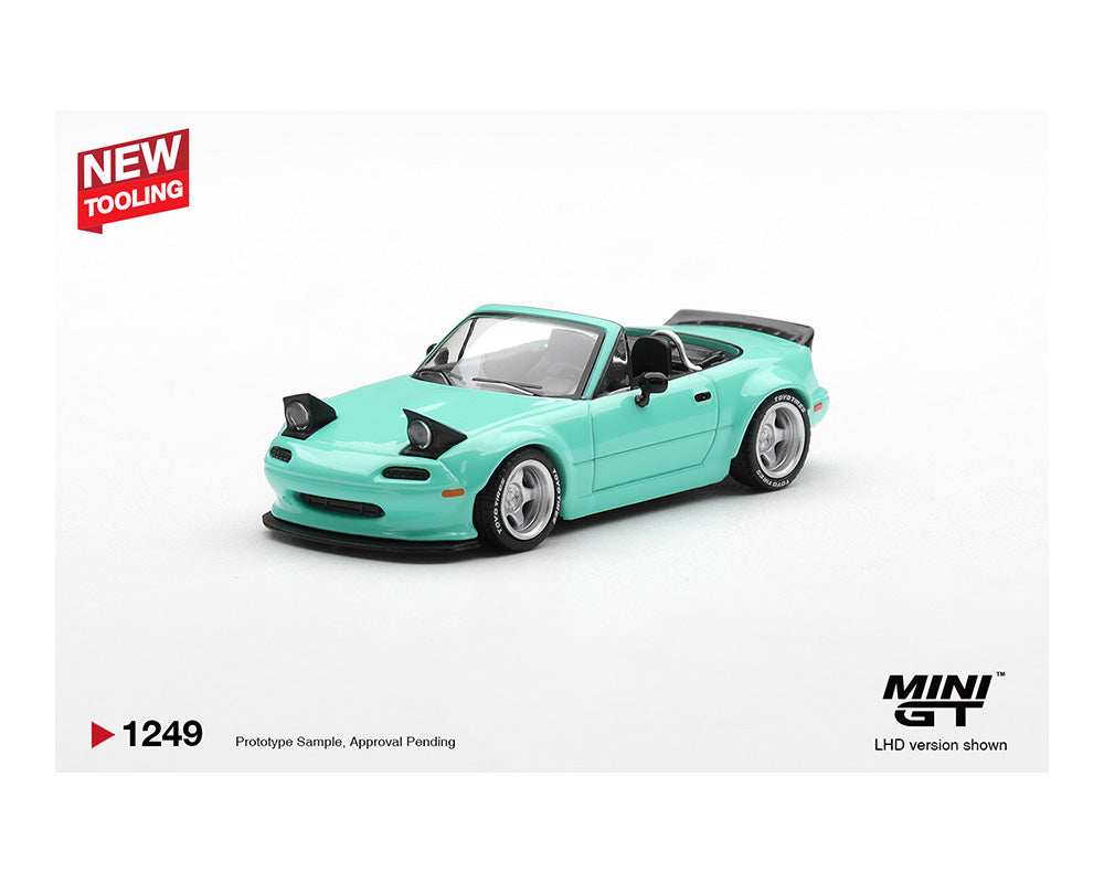 (PRE-ORDER) Mini GT 1:64 Mazda MX-5 (NA) Pandem – Mint Green – Limited Edition MGT01249-BL