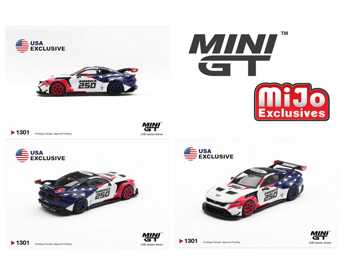 (PRE-ORDER) Mini GT 1:64 Ford Mustang GTD America 250 USA Exclusive LHD- Limited Edition – Mijo Exclusives MGT01301-BL