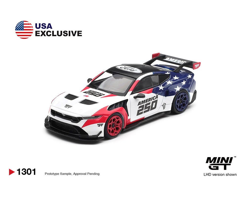 (PRE-ORDER) Mini GT 1:64 Ford Mustang GTD America 250 USA Exclusive LHD- Limited Edition – Mijo Exclusives MGT01301-BL