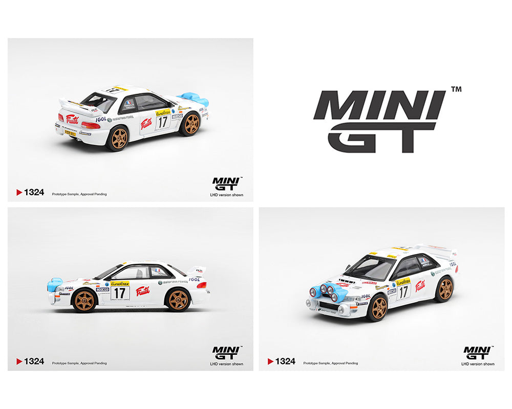 (PRE-ORDER) Mini GT 1:64 Subaru Impreza WRC98 #17 1999 Rally Monte-Carlo – White – Limited Edition MGT01324-BL