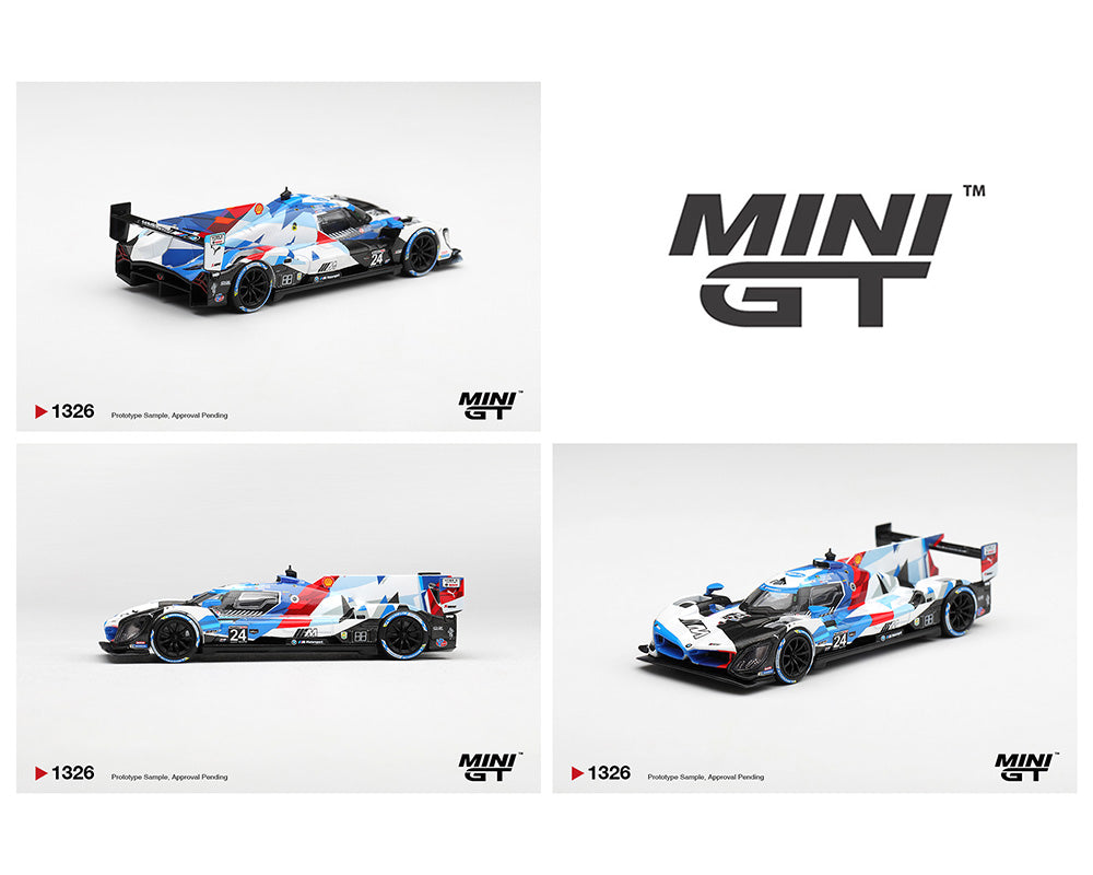 (PRE-ORDER) Mini GT 1:64 BMW M Hybrid V8 GTP #24 BMW M Team RLL 2024 IMSA Daytona 24 Hrs – Limited Edition MGT01326-BL