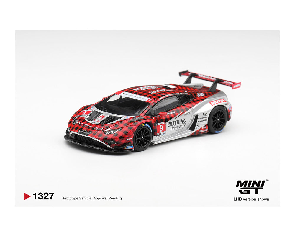 (PRE-ORDER) Mini GT 1:64 Lamborghini Huracan GT3 EVO2 #9 Pfaff Motorsports 2025 IMSA WeatherTech GTD Pro – Limited Edition MGT01327-BL
