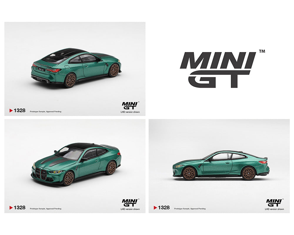 (PRE-ORDER) Mini GT 1:64 BMW M4 CS Frozen Isle of Man Green Metallic – Limited Edition MGT01328-BL