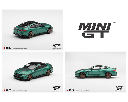 (PRE-ORDER) Mini GT 1:64 BMW M4 CS Frozen Isle of Man Green Metallic – Limited Edition MGT01328-BL
