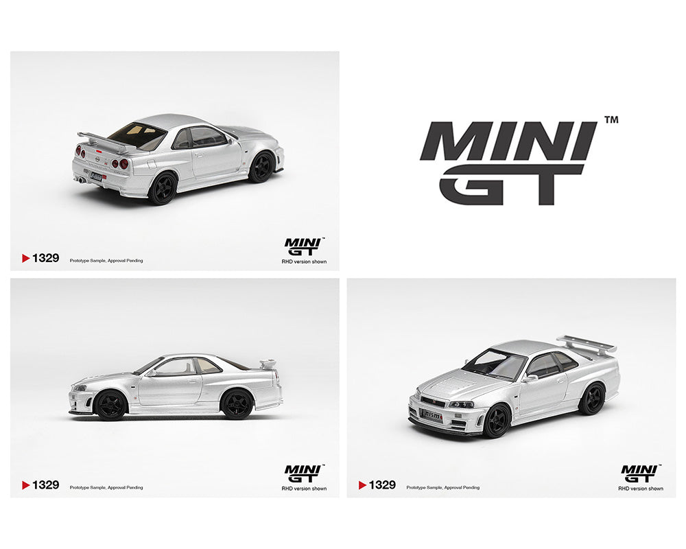 (PRE-ORDER) Mini GT 1:64 Nissan NISMO R34GT-R Z-tune Z-Tune Silver – Limited Edition MGT01329-BL