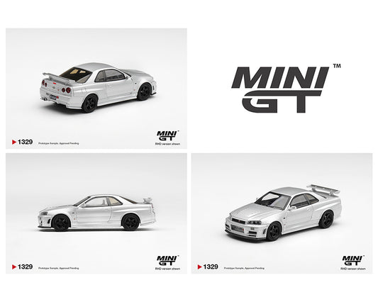 (PRE-ORDER) Mini GT 1:64 Nissan NISMO R34GT-R Z-tune Z-Tune Silver – Limited Edition MGT01329-BL