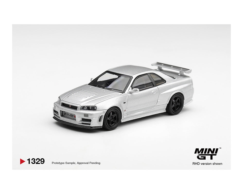 (PRE-ORDER) Mini GT 1:64 Nissan NISMO R34GT-R Z-tune Z-Tune Silver – Limited Edition MGT01329-BL