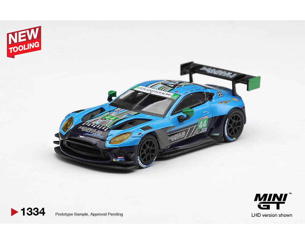 (PRE-ORDER) Mini GT 1:64 Aston Martin Vantage GT3 Evo #44 Magnus Racing 2025 IMSA Daytona 24 Hrs – Limited Edition MGT01334-BL