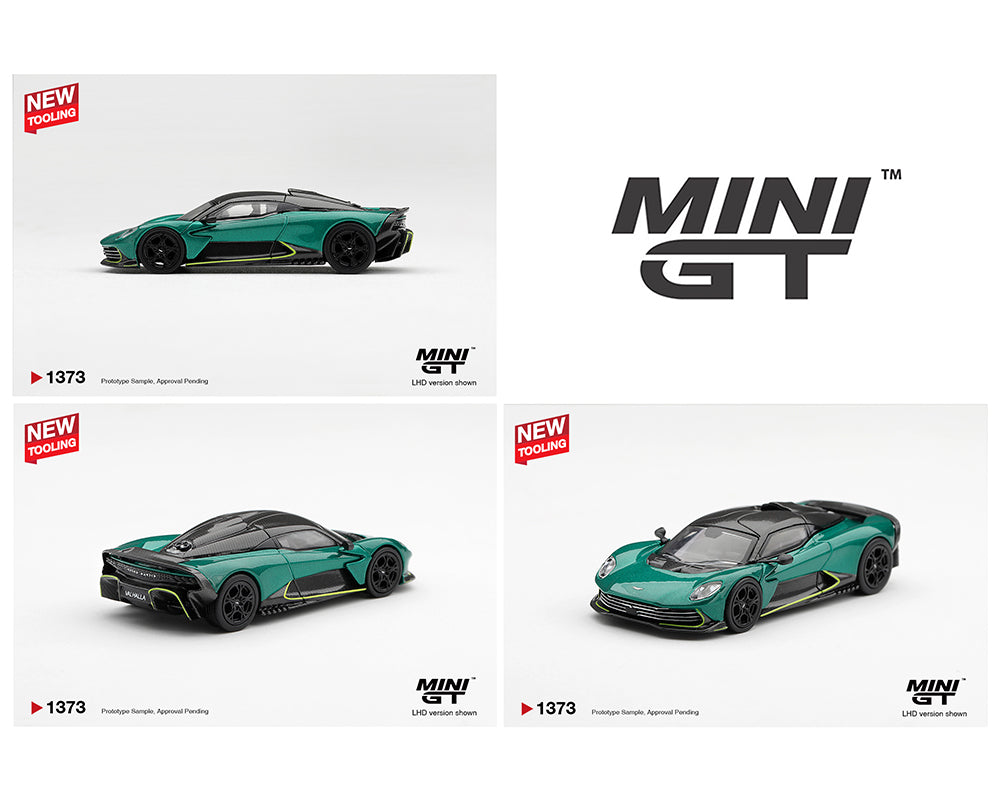 (PRE-ORDER) Mini GT 1:64 Aston Martin Valhalla Podium Green – Limited Edition MGT01373-BL