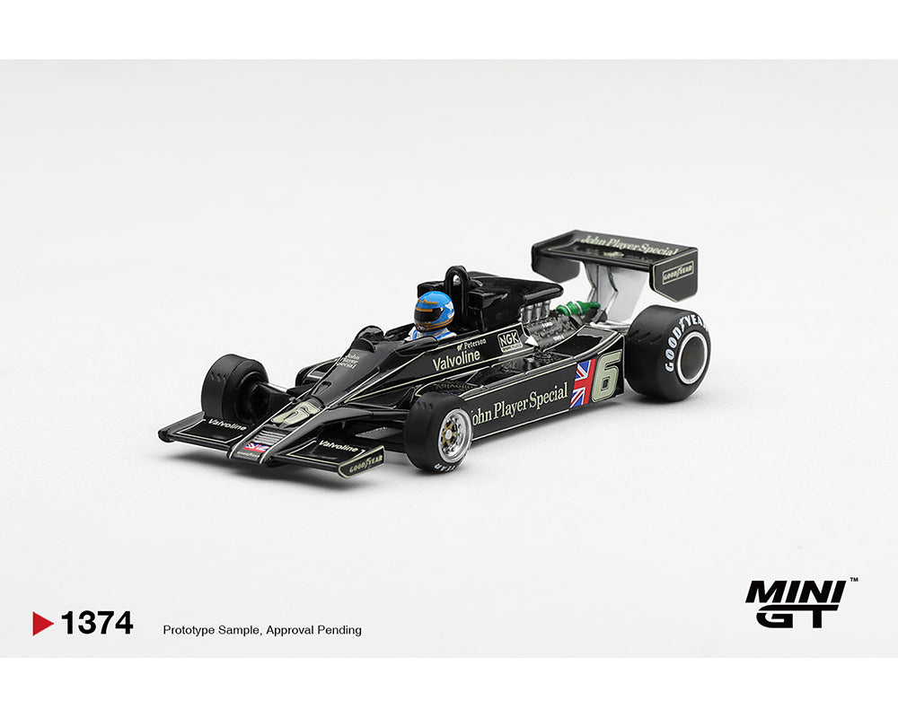 (PRE-ORDER) Mini GT 1:64 Lotus 78 #6 Ronnie Peterson 1978 S. African GP Winner – Limited Edition MGT01374-BL