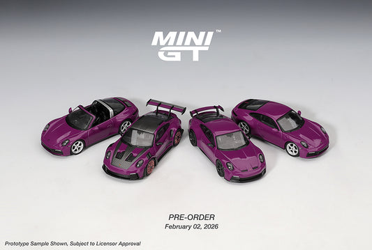 (PRE-ORDER) Mini GT 1:64 Porsche 911 (992.1) Rubystone Red Set of 4 – Special Edition