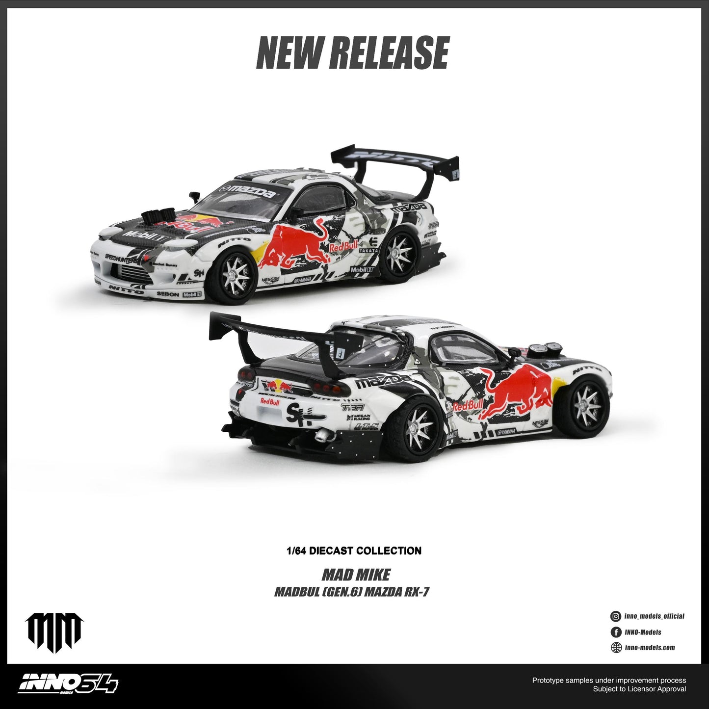 (PRE-ORDER) INNO64 1:64 MAZDA RX7 MAD MIKE MADBUL (GEN.6) IN64-RX7MM-02