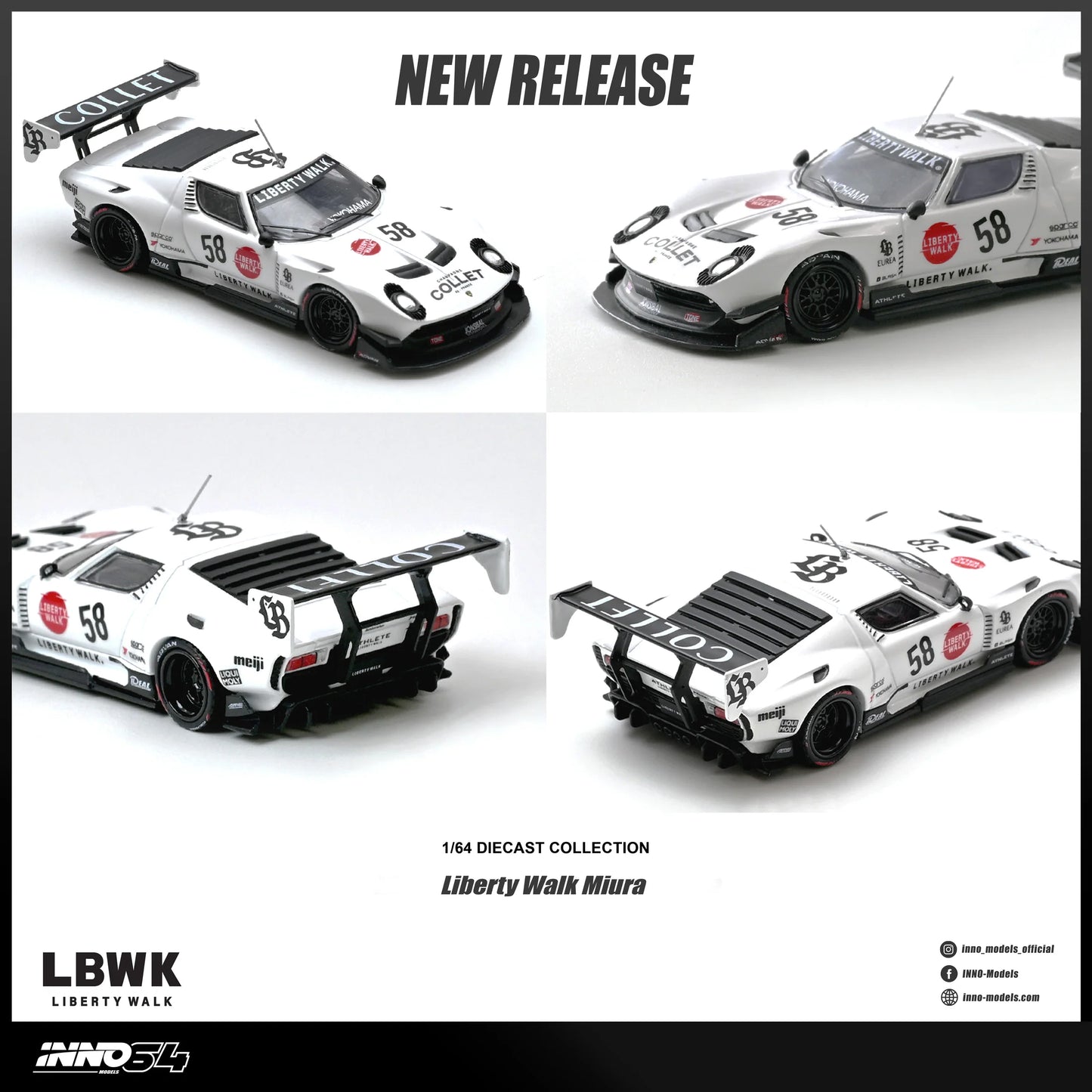 (PRE-ORDER) INNO64 1:64 LB-Silhouette WORKS Miura GT IN64-LBMIURA-01 **CHASE CARS RANDOMLY PACKED**