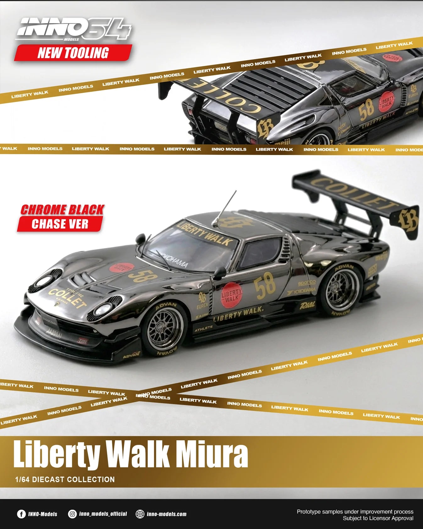 (PRE-ORDER) INNO64 1:64 LB-Silhouette WORKS Miura GT IN64-LBMIURA-01 **CHASE CARS RANDOMLY PACKED**