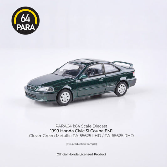 (PRE-ORDER) PARA64 1:64 1999 Honda Civic EM1 Clover Green Pearl LHD PA-55625