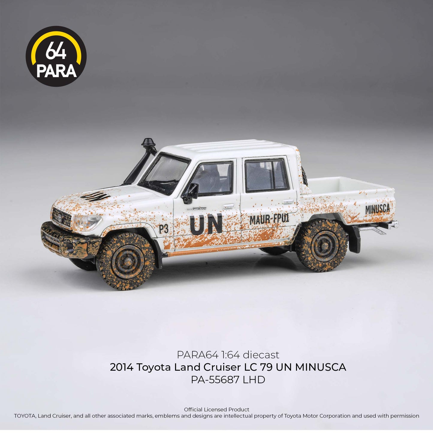 (PRE-ORDER) PARA64 1:64 2014 Toyota Land Cruiser LC79 UN MINUSCA LHD Off road effect PA-55687