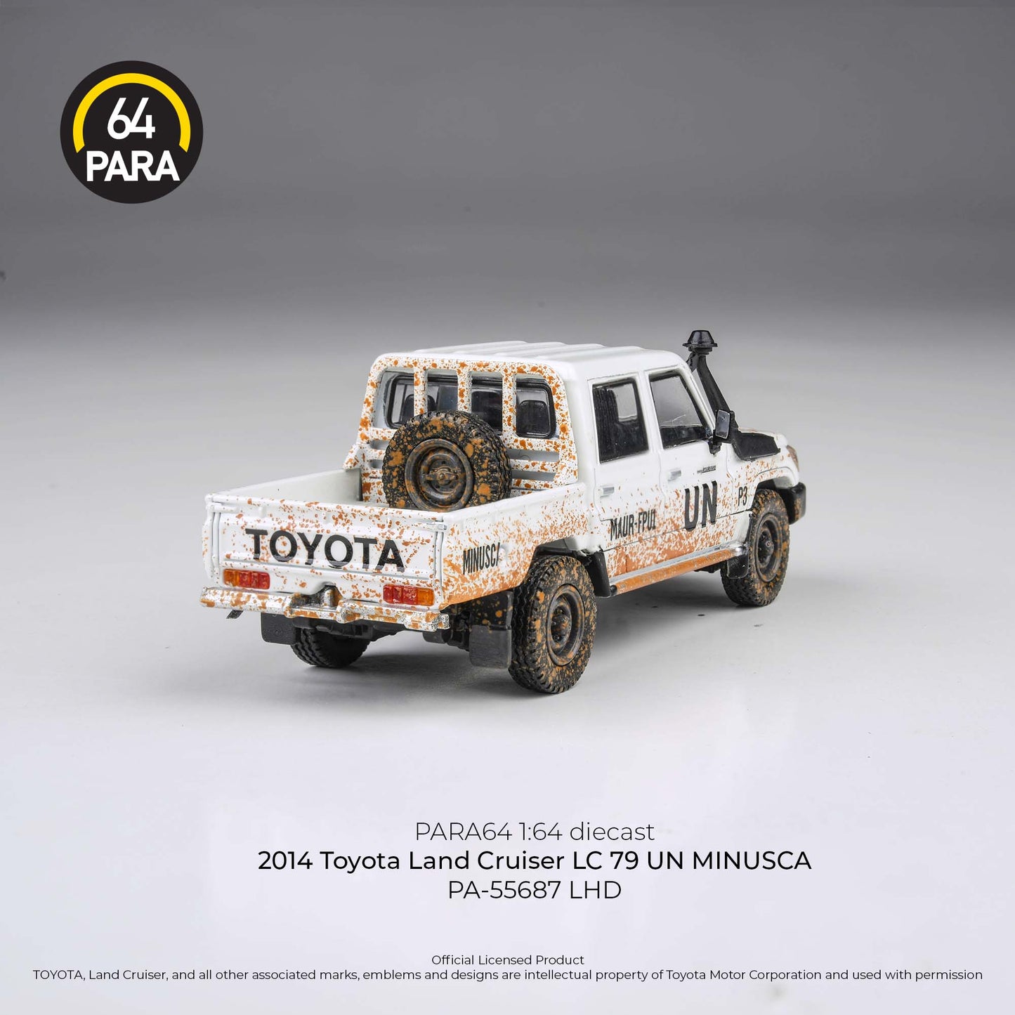 (PRE-ORDER) PARA64 1:64 2014 Toyota Land Cruiser LC79 UN MINUSCA LHD Off road effect PA-55687