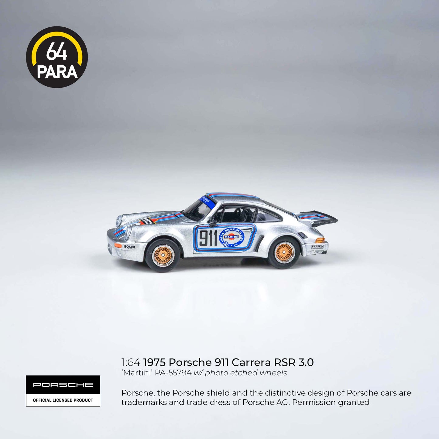 (PRE-ORDER) PARA64 1:64 1974 Porsche 911 3.0 RSR 'Martini' PA-55794