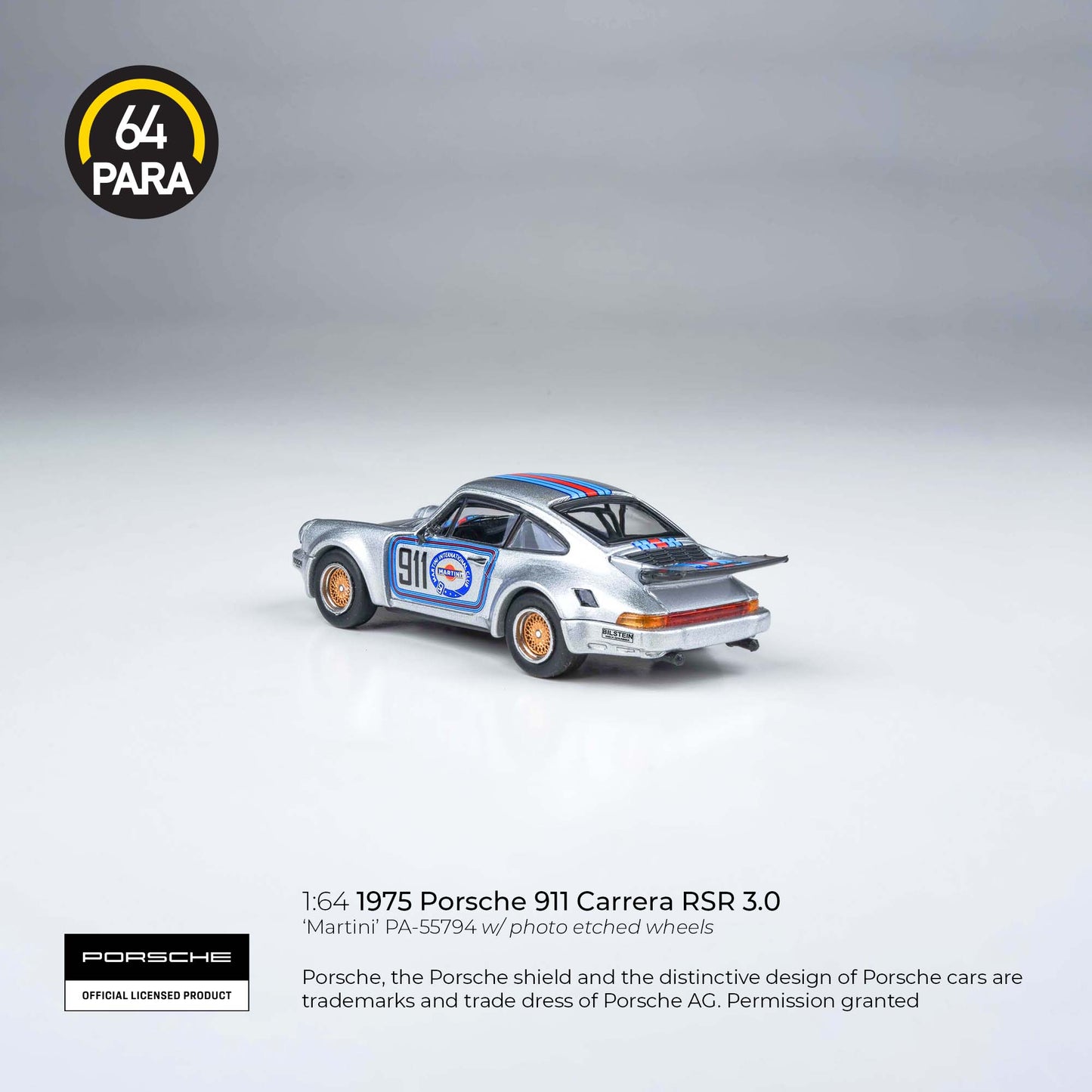 (PRE-ORDER) PARA64 1:64 1974 Porsche 911 3.0 RSR 'Martini' PA-55794