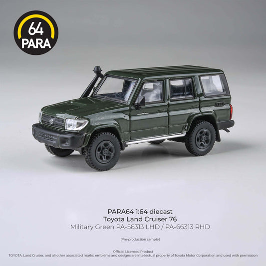 (PRE-ORDER) PARA64 1:64 2014 Toyota Landcruiser LC76 Military Green LHD