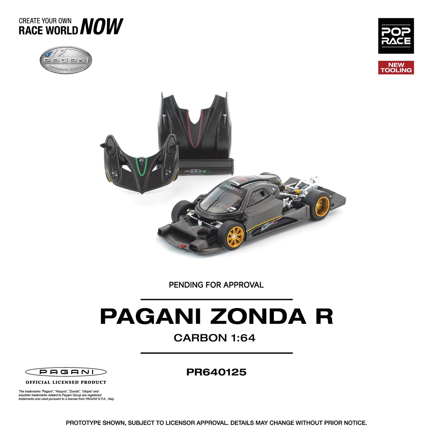 (PRE-ORDER) POPRACE 1:64 PAGANI ZONDA R PR640125