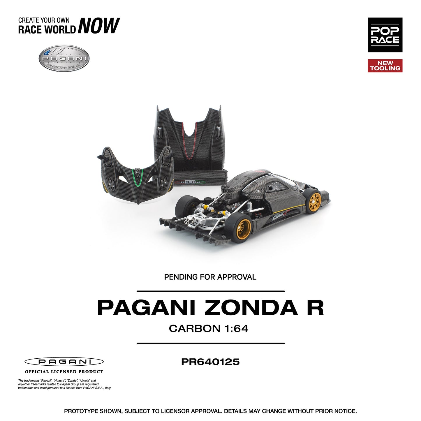 (PRE-ORDER) POPRACE 1:64 PAGANI ZONDA R PR640125
