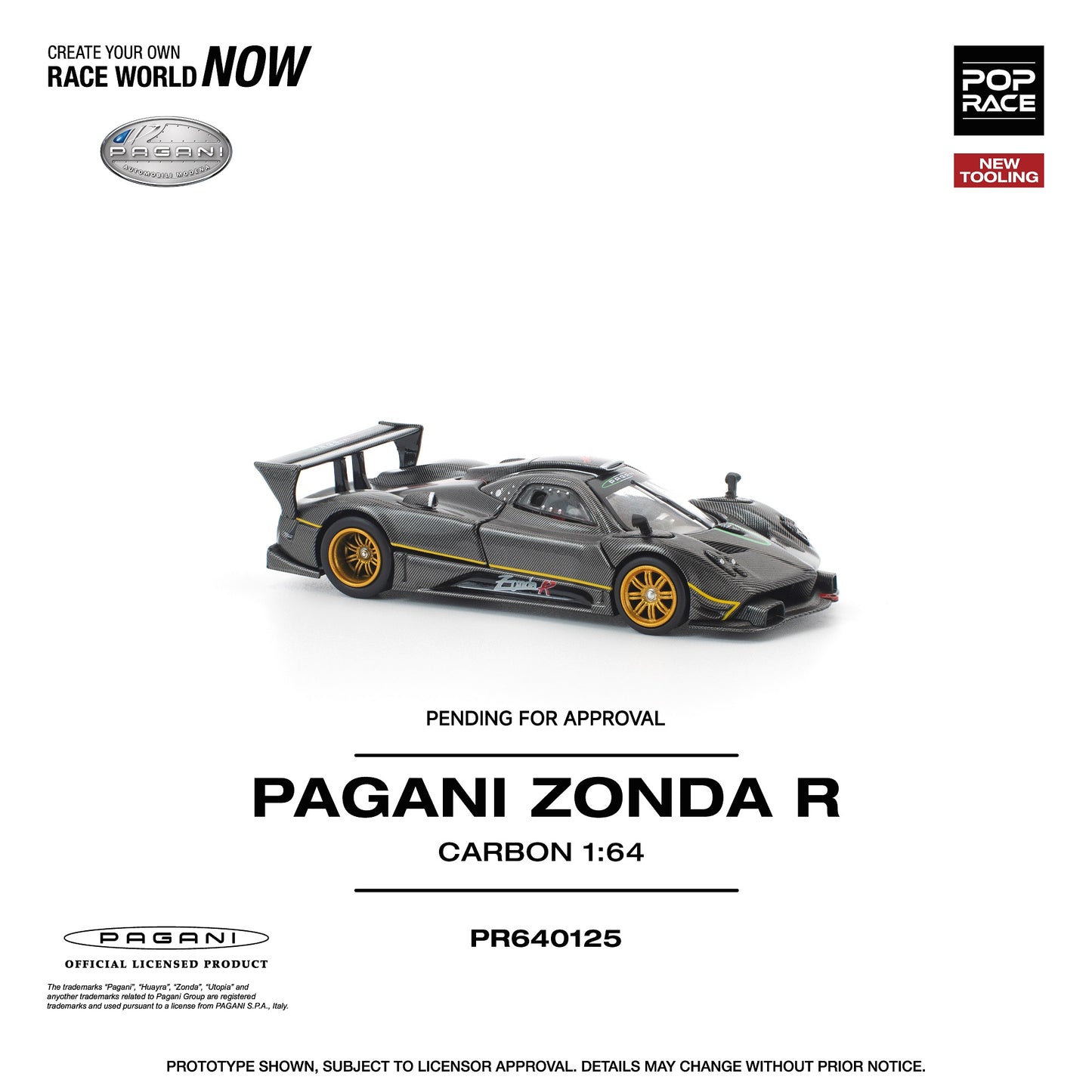 (PRE-ORDER) POPRACE 1:64 PAGANI ZONDA R PR640125