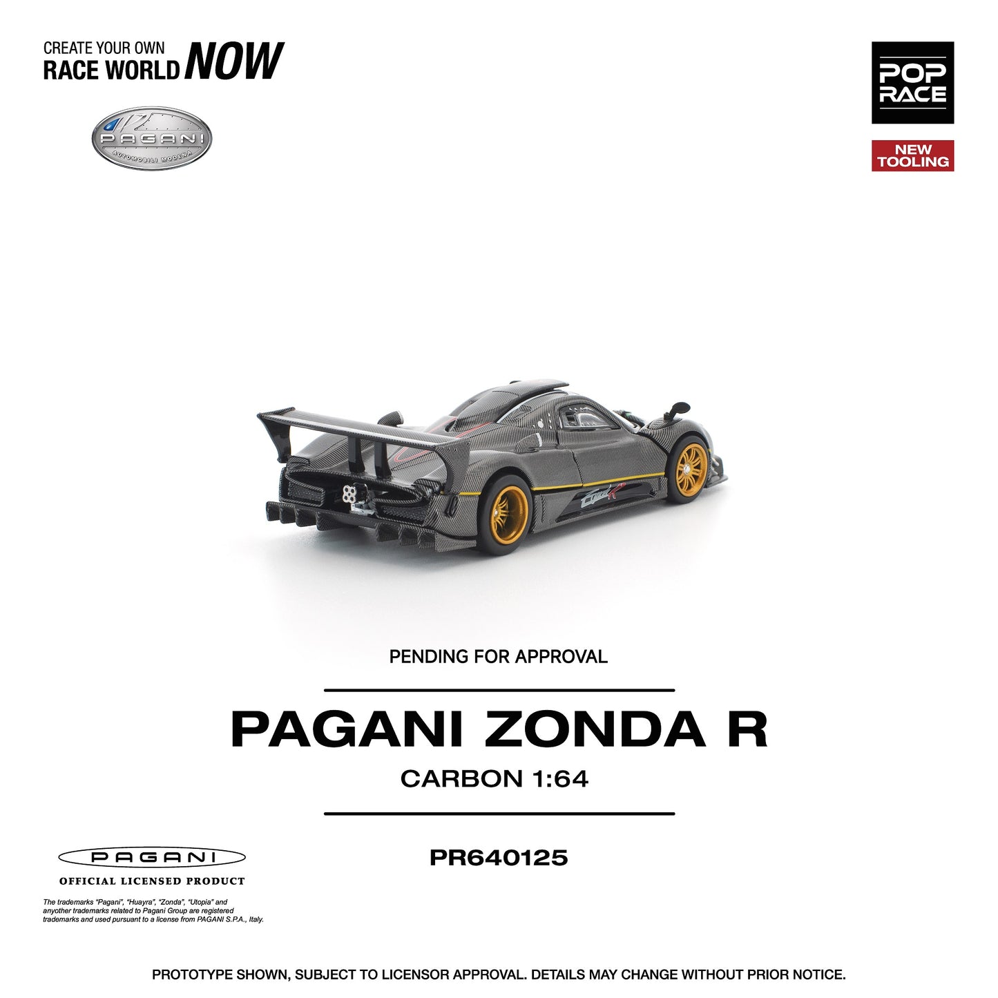 (PRE-ORDER) POPRACE 1:64 PAGANI ZONDA R PR640125