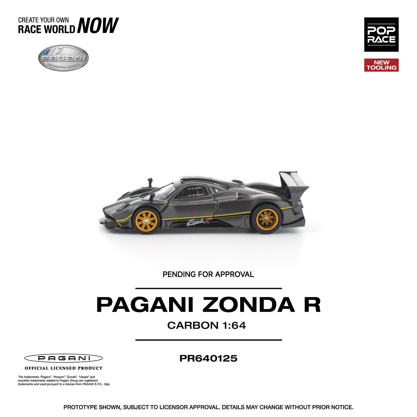 (PRE-ORDER) POPRACE 1:64 PAGANI ZONDA R PR640125