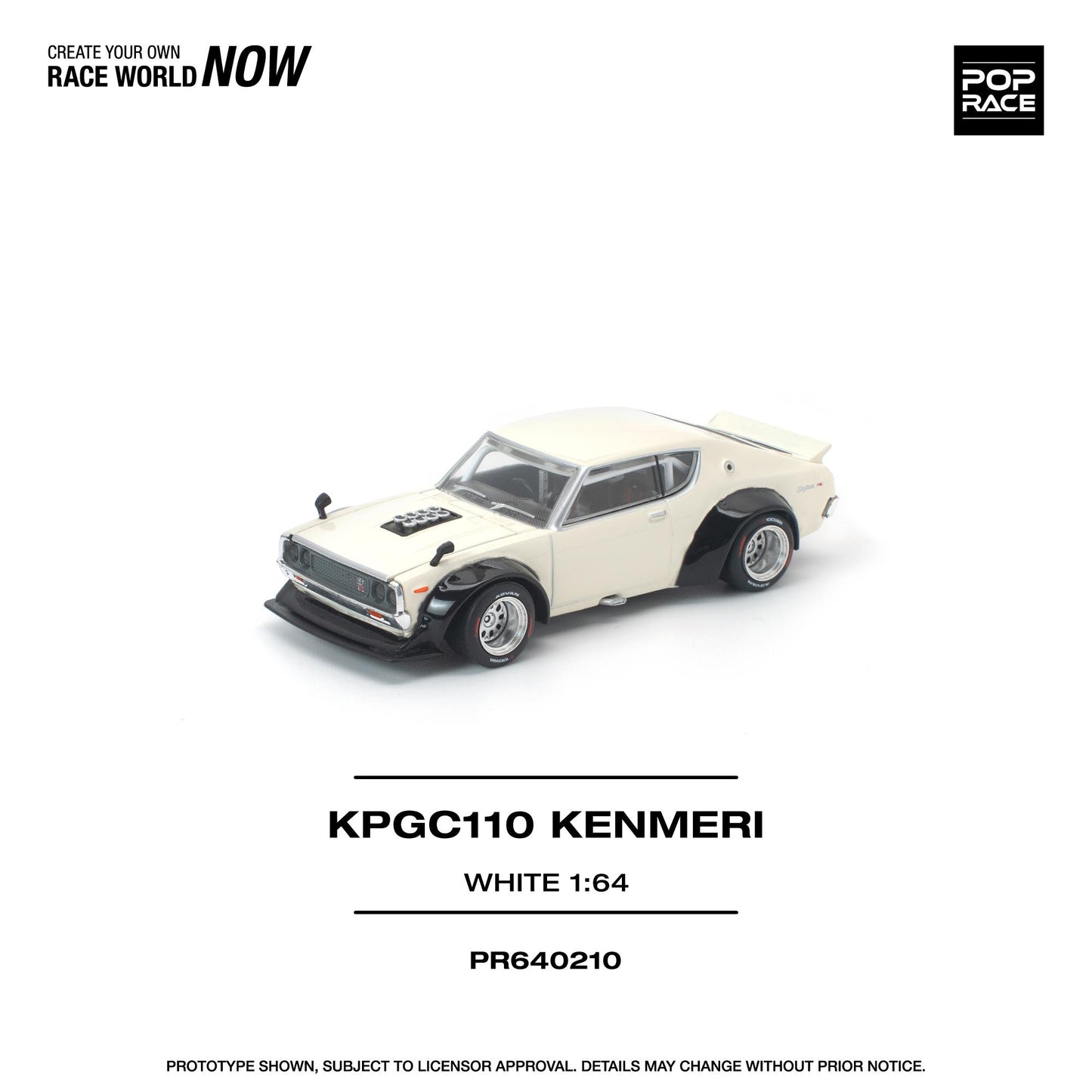 (PRE-ORDER) POPRACE 1:64 KPGC110 KENMERI WHITE PR640210