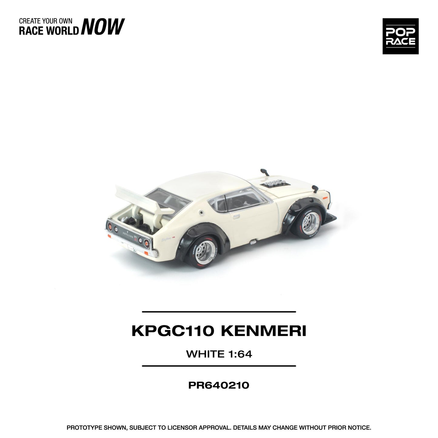 (PRE-ORDER) POPRACE 1:64 KPGC110 KENMERI WHITE PR640210