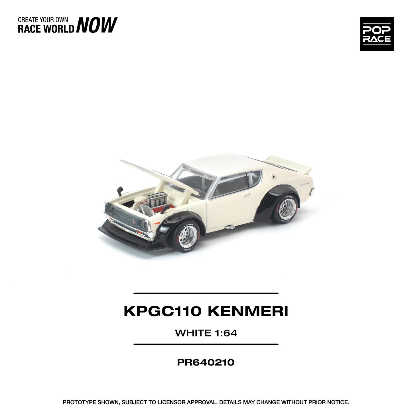 (PRE-ORDER) POPRACE 1:64 KPGC110 KENMERI WHITE PR640210