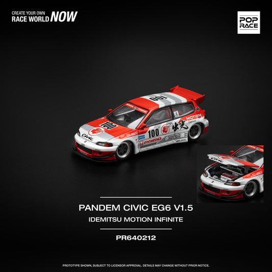 (PRE-ORDER) POPRACE 1:64 PANDEM CIVIC EG6 v1.5 IDEMITSU MOTION INFINITE PR640212