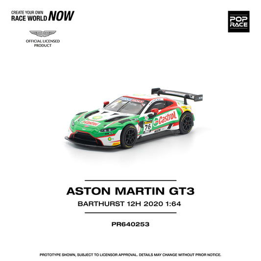(PRE-ORDER) POPRACE 1:64 ASTON MARTIN VANTAGE GT3 BATHURST 12H 2020 PR640253