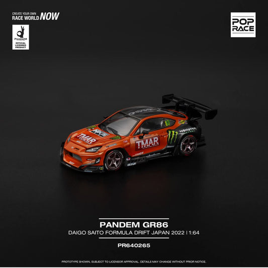 (PRE-ORDER) POPRACE 1:64 PANDEM GR86 - DAIGO SAITO FORMULA DRIFT JAPAN 2022 PR640265
