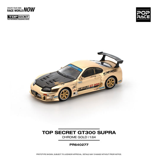 (PRE-ORDER) POPRACE 1:64 TOP SECRET GT300 SUPRA - CHROME GOLD PR640277