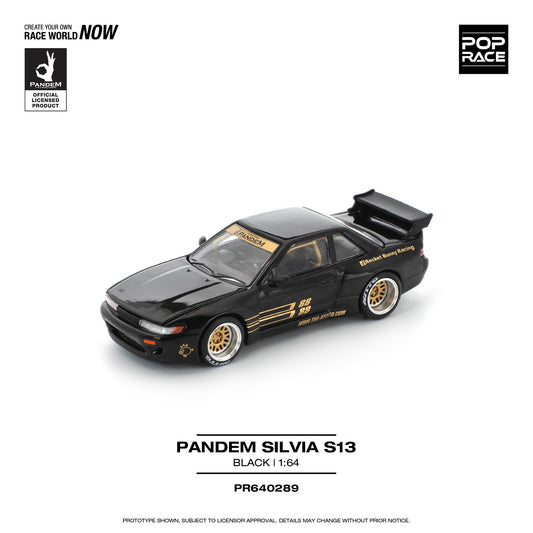 (PRE-ORDER) POPRACE 1:64 PANDEM SILVIA S13 - BLACK PR640289