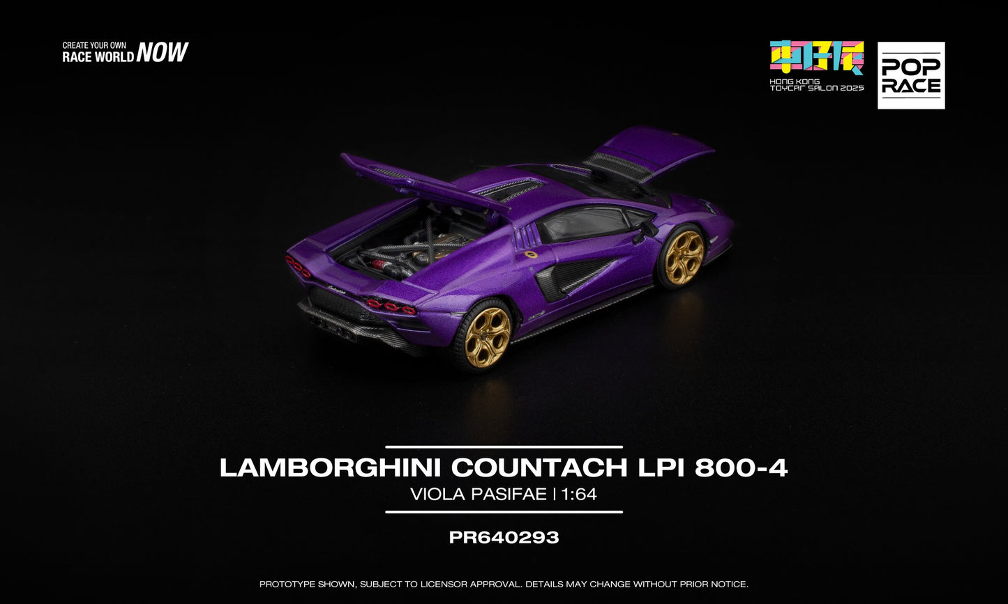 (PRE-ORDER) POPRACE 1:64 LAMBORGHINI COUNTACH LPI 800-4 Special Edition in Shimmery Viola Pasifae HONG KONG TOYCAR SALON 2025 PR640293