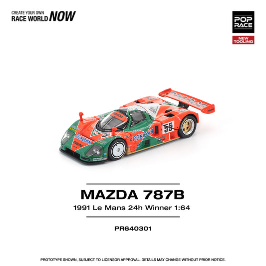 (PRE-ORDER) POPRACE 1:64 MAZDA 787B 1991 LE MANS 24H WINNER PR640301